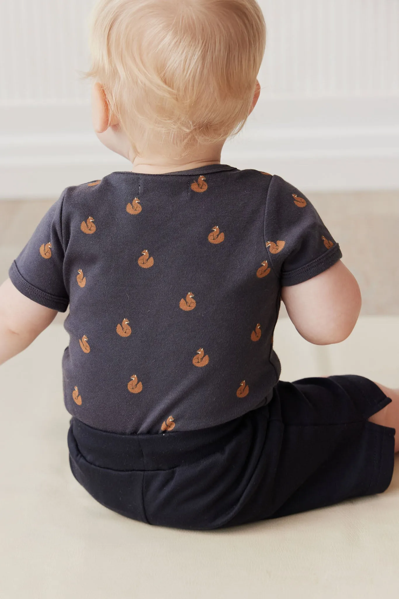 Organic Cotton Hudson Short Sleeve Bodysuit - Fox Cubs Constellation