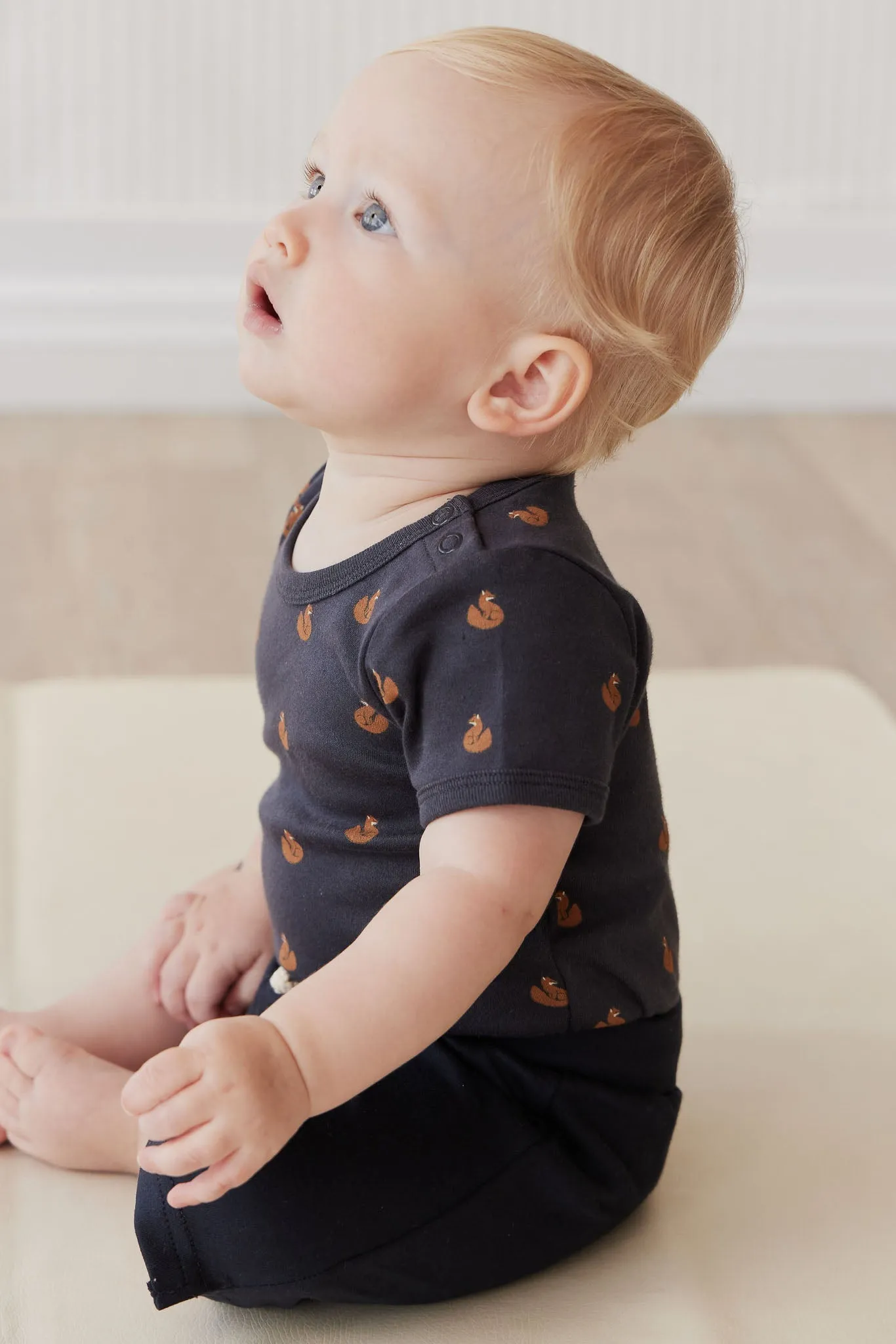 Organic Cotton Hudson Short Sleeve Bodysuit - Fox Cubs Constellation