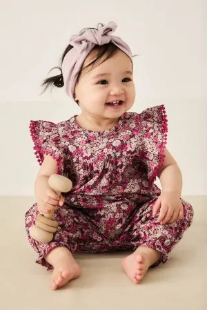 Organic Cotton Martha Playsuit - Garden Print