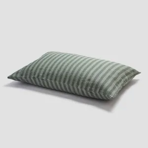 Pine Green Pembroke Stripe 100% Linen Pillowcases (Pair)