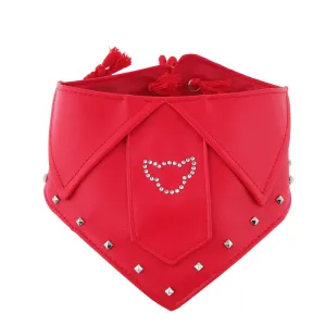 Posh Tail Red Faux Leather Dog Bandana