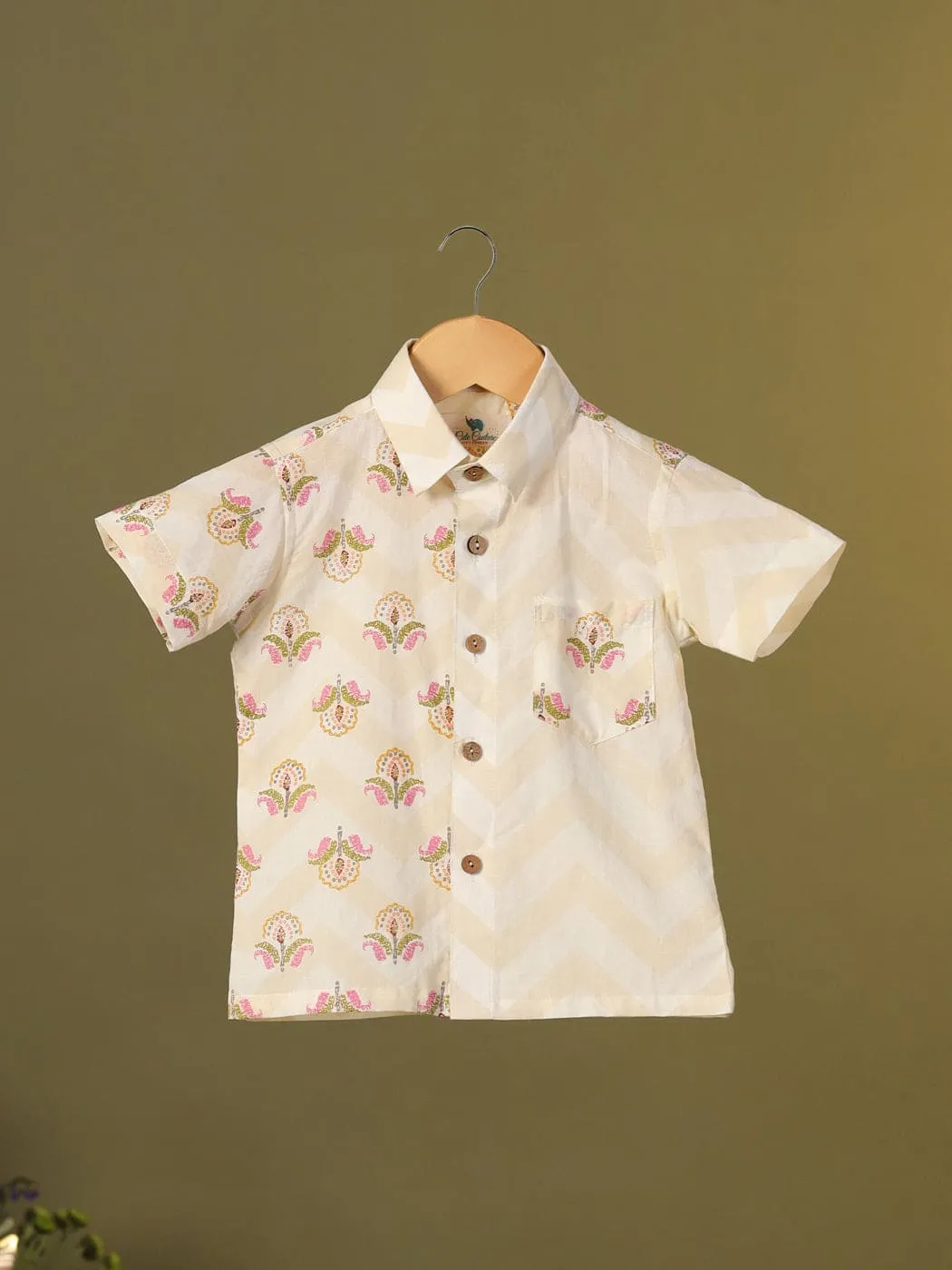 Pre-Order- BOY FLORAL SHIRT SET-SKIN