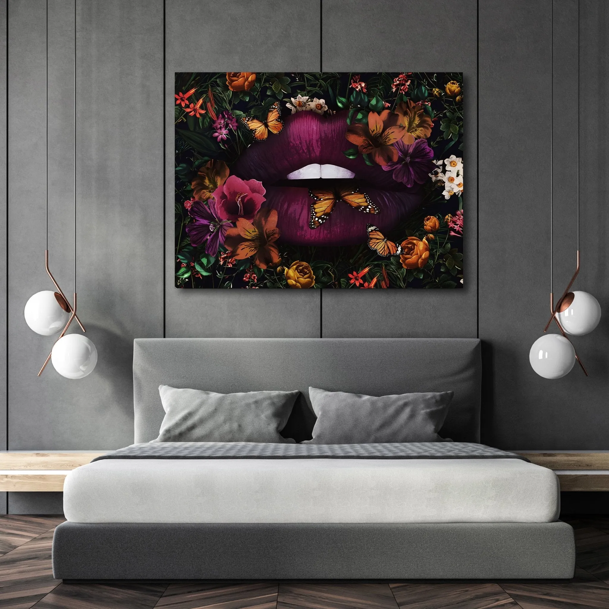 Purple Lips Wall Art