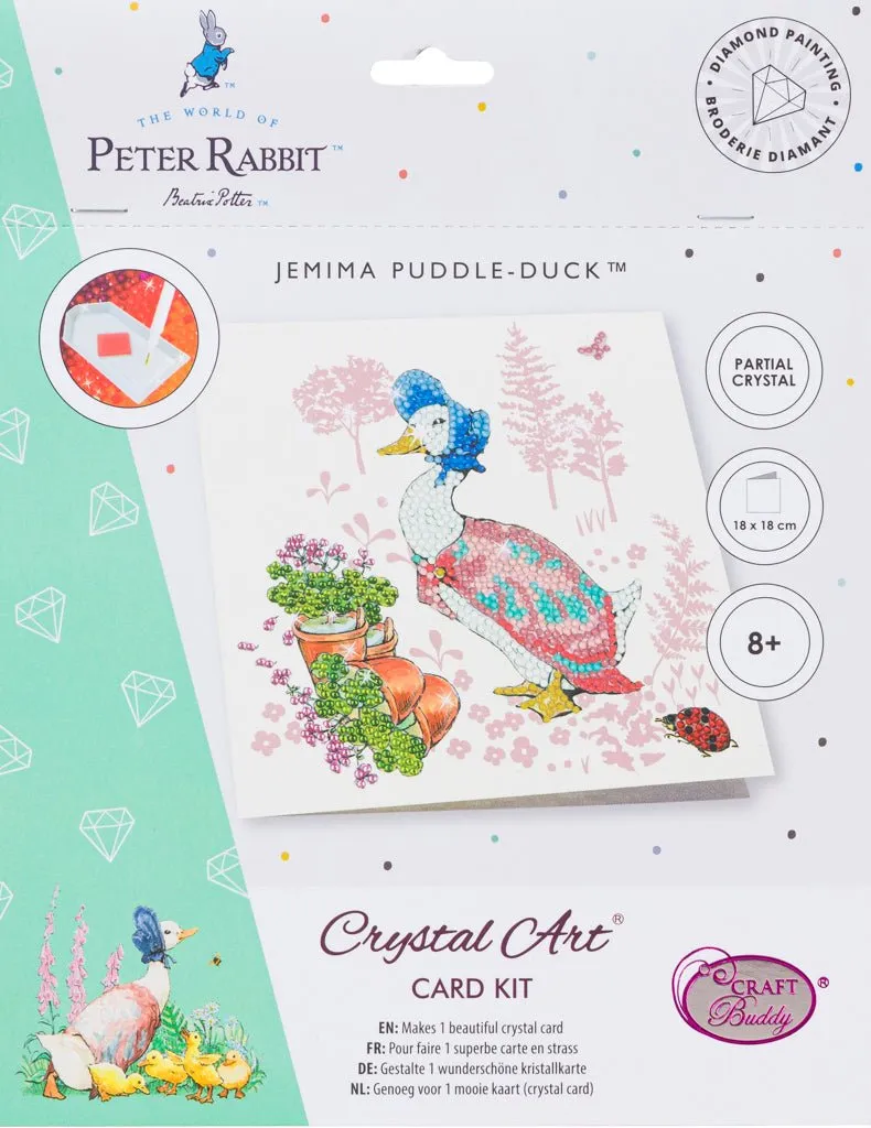 "Jemima Puddle-Duck" Crystal Art Card 18x18cm