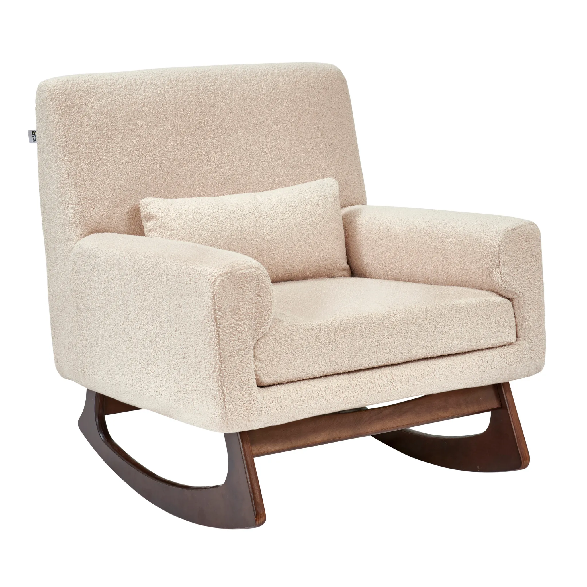 Serena Rocking & Nursing Chair - Biscuit Bouclé And Walnut