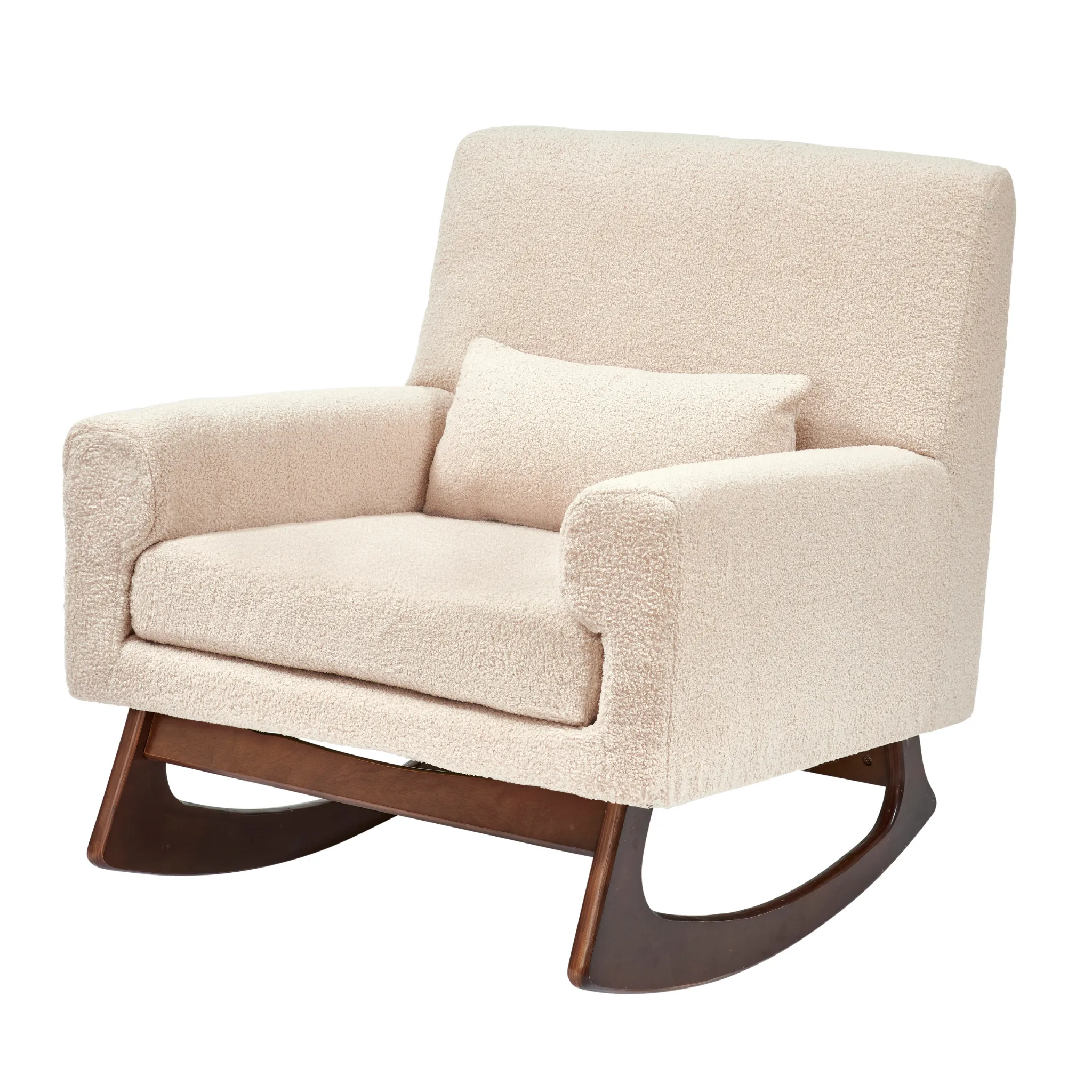 Serena Rocking & Nursing Chair - Biscuit Bouclé And Walnut