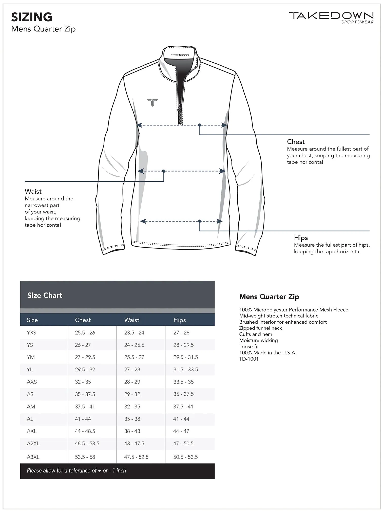 TD-QZ-012 360° Custom Quarter Zip